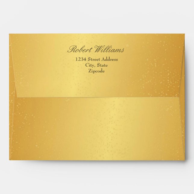 Chic 7 x 5 Gold Mailing Envelopes Return Address (Back (Top Flap))