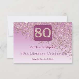 Chic 80 Birthday Rose Gold Glitter RSVP