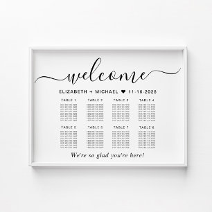 Chic 8 Table Wedding Seating Chart