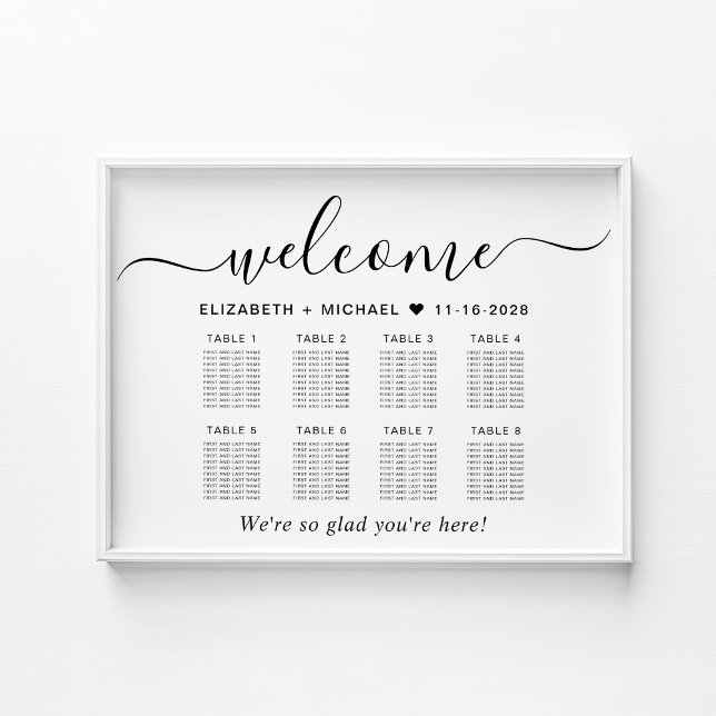 Chic 8 Table Wedding Seating Chart (Creator Uploaded)