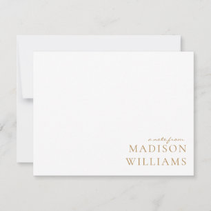 Chic A Note From Script Typography Gold Note Card