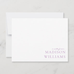 Chic A Note From Script Typography Purple Note Card