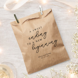 Chic A Sweet Ending to a New Beginning Wedding Favour Bags