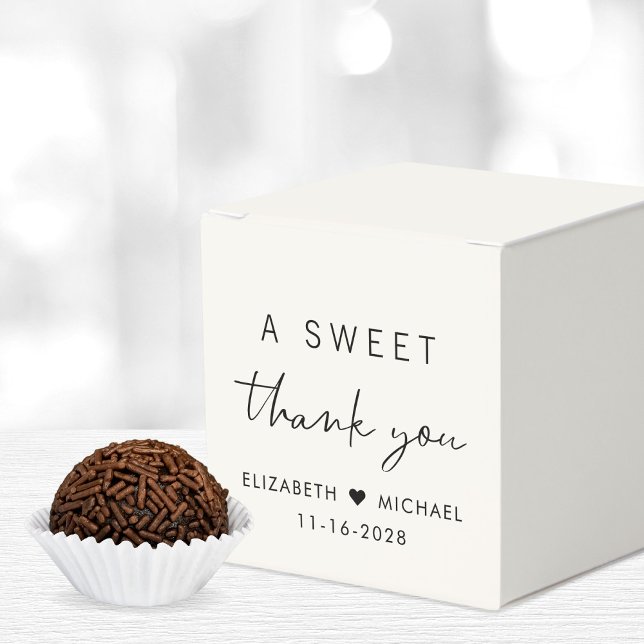 Chic A Sweet Thank You Cream Wedding Favour Box (Creator Uploaded)