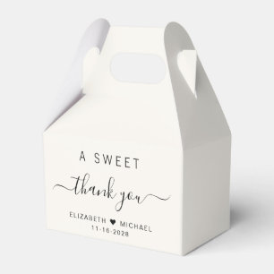 Chic A Sweet Thank You Cream Wedding Favour Box