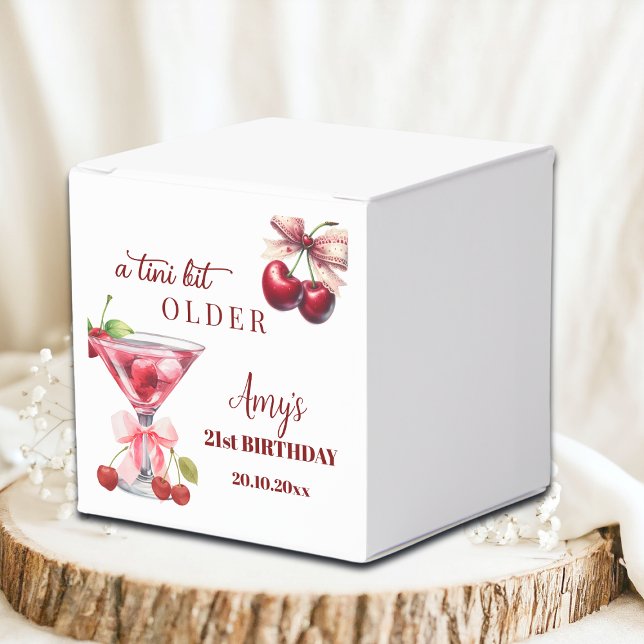 Chic A Tini Bit Older Cherry Martini 21st Birthday Favour Box (Creator Uploaded)