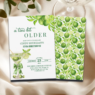 Chic A Tini Bit Older Lime Martini 37th Birthday Invitation
