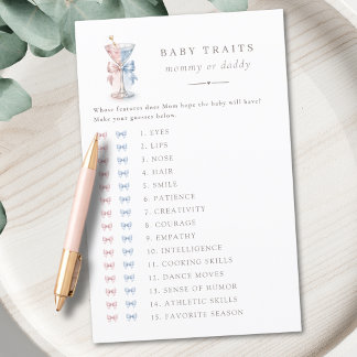 Chic A Tini One Gender Reveal Game Baby Traits