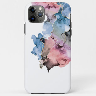 Chic Abstract alcohol ink ART blue pink gold white Case-Mate iPhone Case