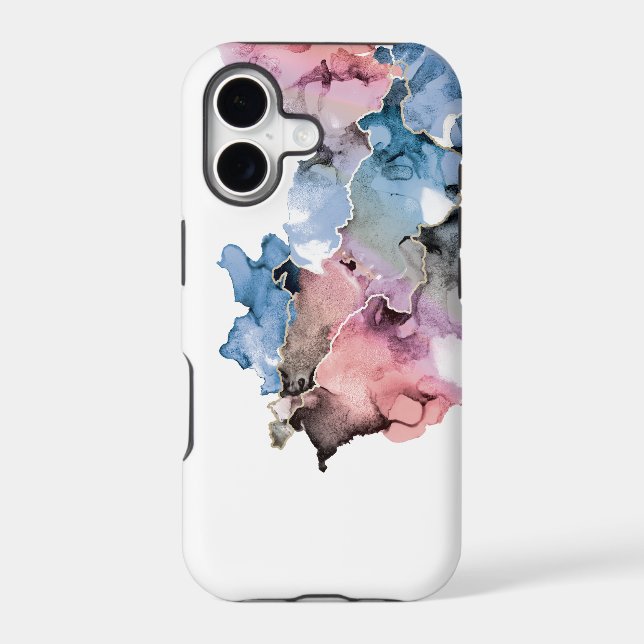 Chic Abstract ART blue pink gold white (Back)