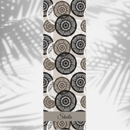 Chic Abstract Circle Wheel Pattern Add Name Custom Yoga Mat