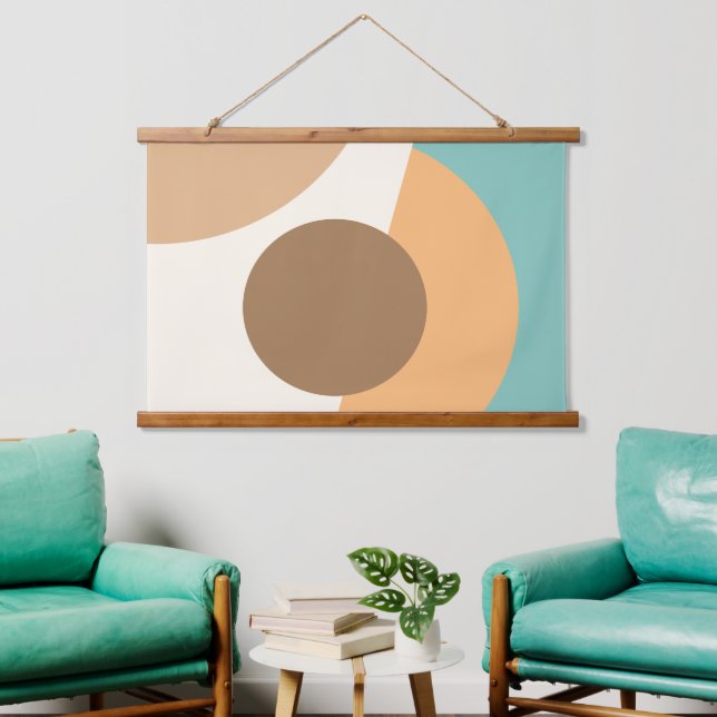 Chic Abstract Geometric Circles Mosaic Art Pattern Hanging Tapestry (Living Room)