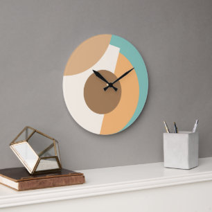 Chic Abstract Geometric Circles Mosaic Art Pattern Large Clock