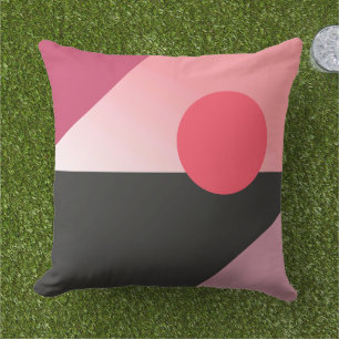 Chic Abstract Geometric pink Circles Art Pattern Cushion