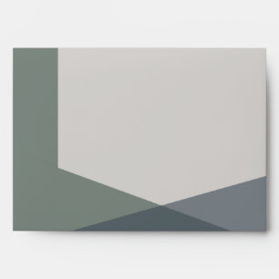 Chic Abstract Geometric Sage Navy Dusty Blue Envelope