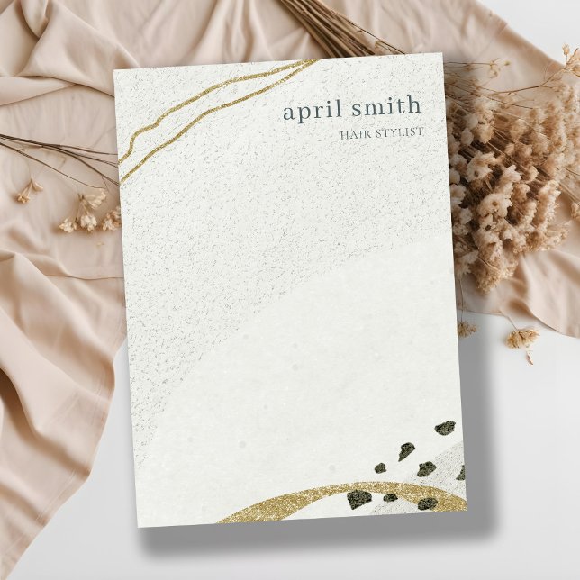 Chic Abstract Ivory Gold Black Gray Stone Texture  Card (Creator Uploaded)