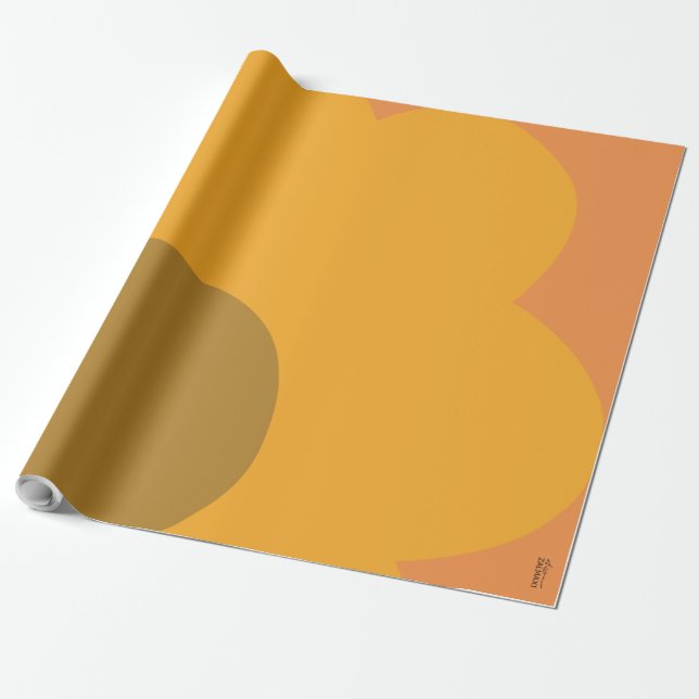 Chic Abstract Orange Flower Wrapping Paper (Unrolled)