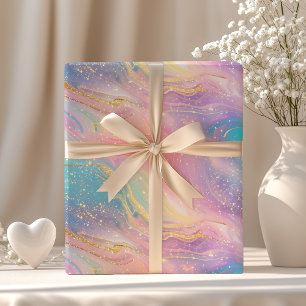 Chic Abstract Pastel Glitter Color Pattern Wrapping Paper