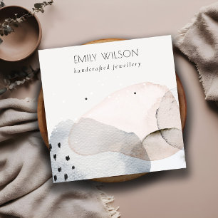 Chic Abstract Pink Blue Watercolor Earring Display Square Business Card