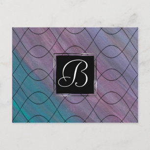 Chic Abstract Pink Teal Blue Turquoise Purple Postcard