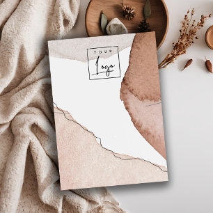 Chic Abstract Watercolor Necklace Logo Display Business Card