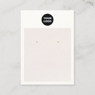 Chic Add Logo Blush Pink Leather Earring Display Business Card