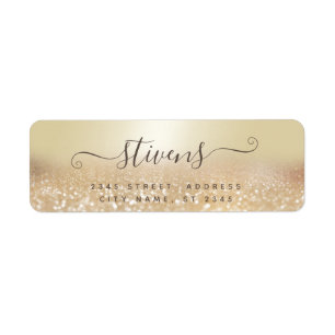 Chic adorable script gold glittery family