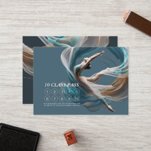 Chic Aerial flying Air Yoga Instructor Class Pass Loyalty Card