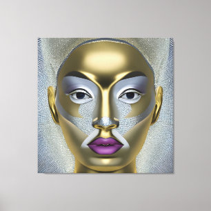 Chic African Femininity Woman's Portrait Canvas Print