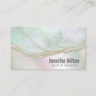 Chic agate geode professional holographic business card