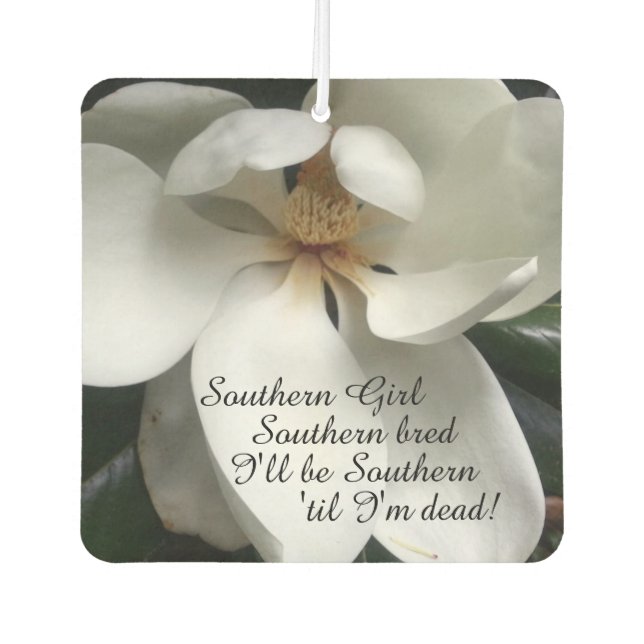 CHIC AIR FRESHENER_"Southern Girl" WHITE MAGNOLIA Car Air Freshener (Front)