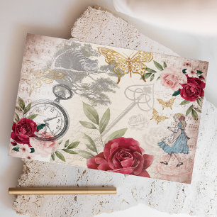 Chic Alice In Wonderland Vintage Decoupage Tissue Paper