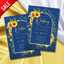 Chic All-in1 Rustic Sunflowers BLUE Yellow Wedding