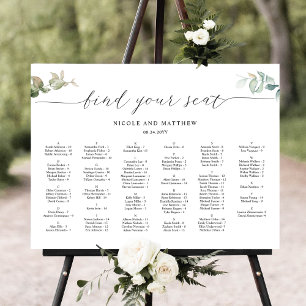 Chic Alphabetical Greenery Wedding Seating Chart