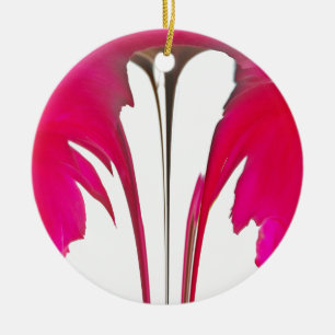 Chic amazing Red rose under the white sky.png Ceramic Tree Decoration