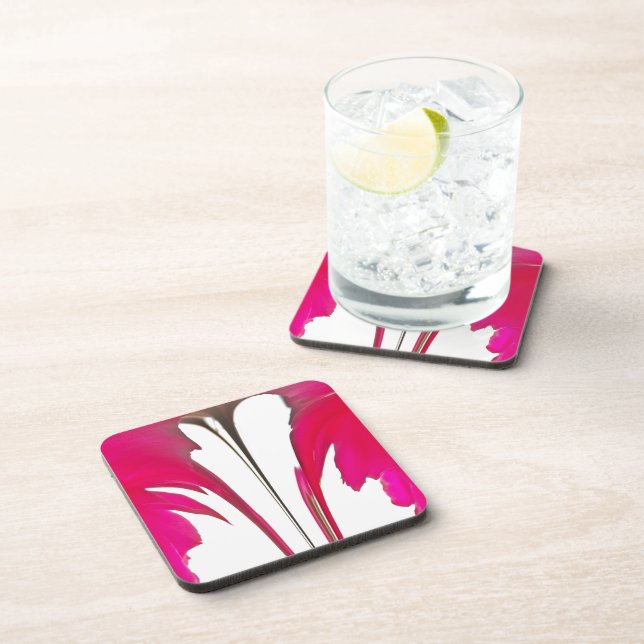 Chic amazing Red rose under the white sky.png Coaster (Right Side)