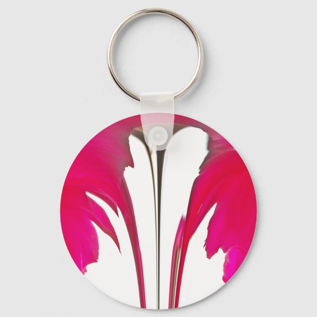Chic amazing Red rose under the white sky.png Key Ring (Front)