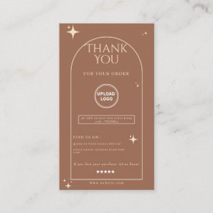 Chic and bohemian thank you business card