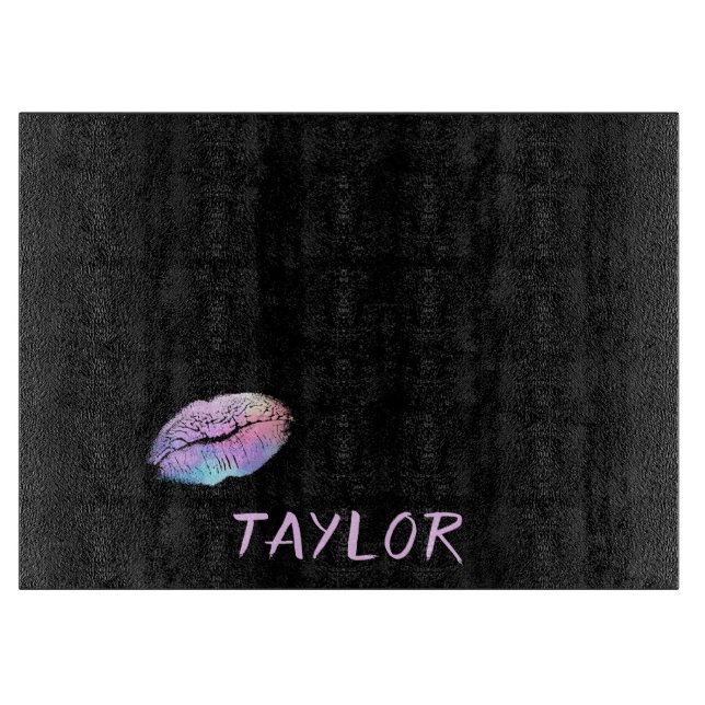 Chic and Charming Lipstick Print Cutting Board (Front)