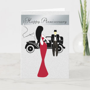 Chic and Elegant Anniversary Card with Vintage Car