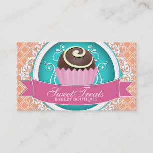 Chic and Elegant Cake Bites Business Cards