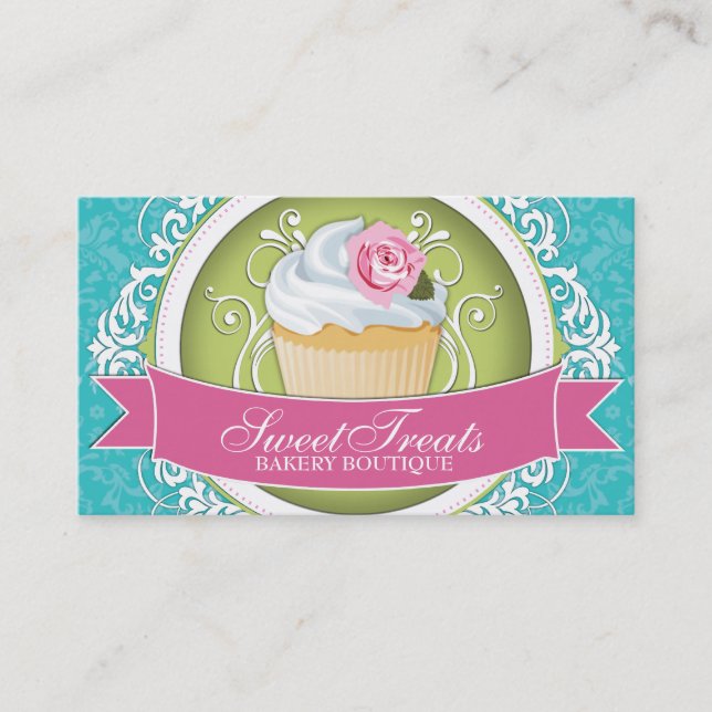 Chic and Elegant Cupcake Business Cards (Front)