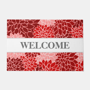 Chic and Elegant Dahlia Flower Pattern Welcome Doormat
