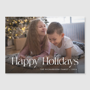 Chic and Elegant   Happy Holidays Magnetic Card