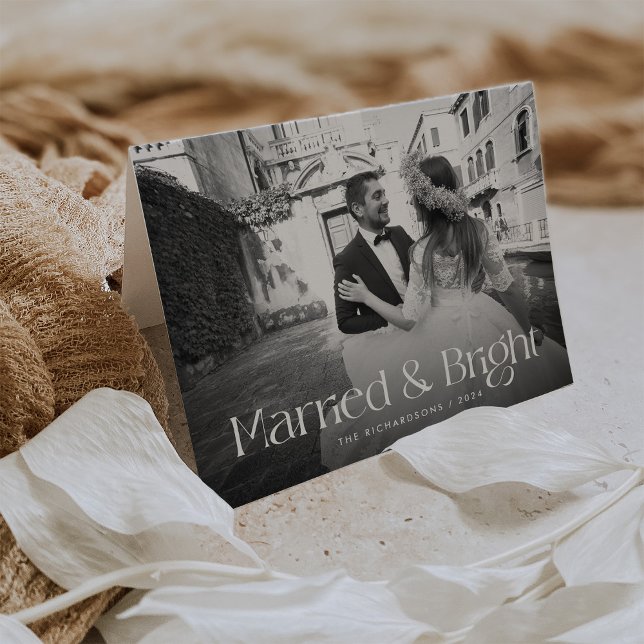 Chic and Elegant | Married Christmas with Photo Holiday Card (Creator Uploaded)