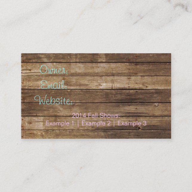 Chic and Rustic Business Card (Front)