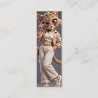 Chic and Stylish 3D Animated Cat Character Design Calling Card