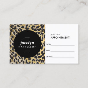 Chic and Stylish Gold Leopard Print Appointment Card