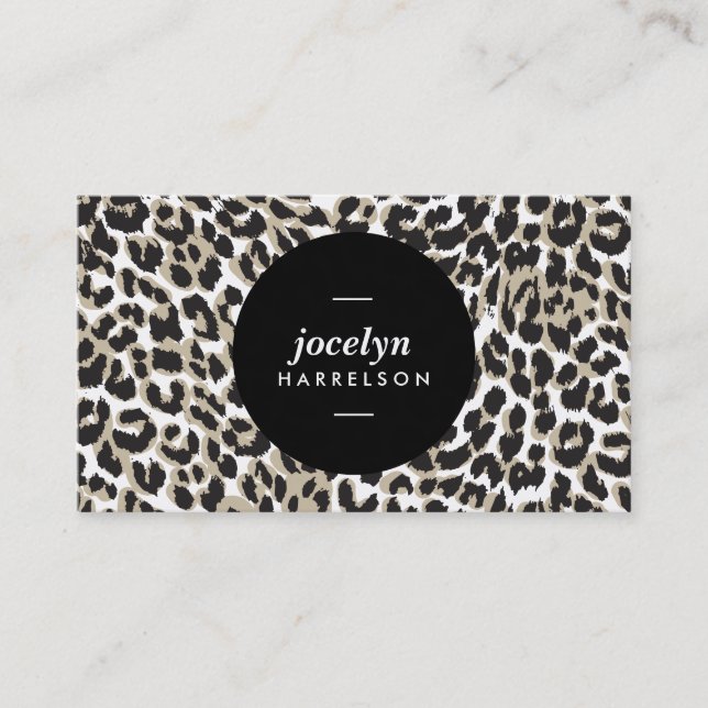 Chic and Stylish Leopard Print Business Cards (Front)