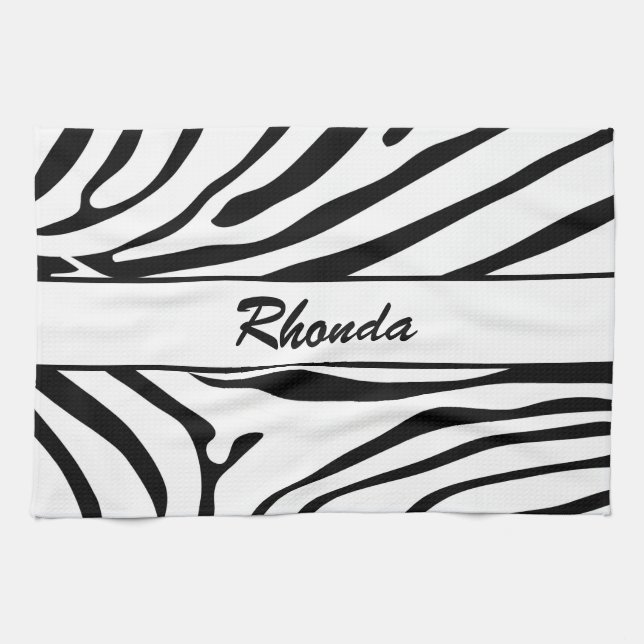 Chic and Trendy Zebra Print Tea Towel (Horizontal)